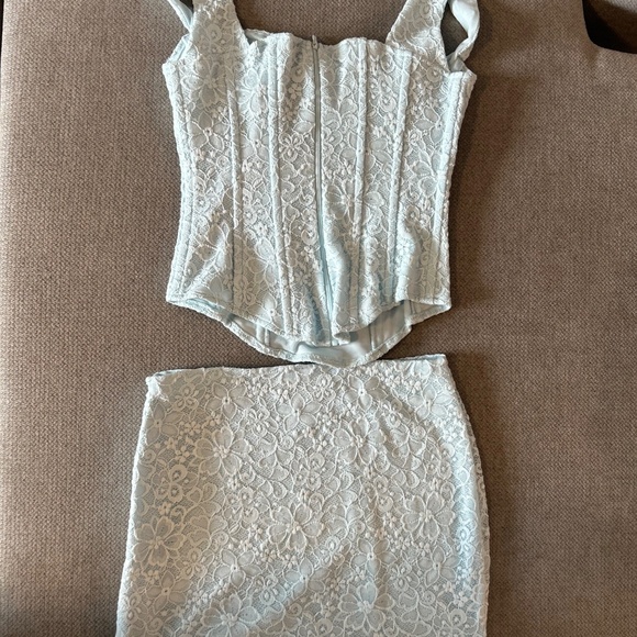 Mars The Label Cinched Corset Mini Set in Blue UK10 - Picture 5 of 9